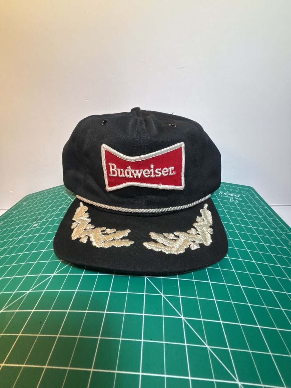 Vintage Budweiser Snapback Hat Black Gold Leaf Scrambled Eggs Trucker Cap